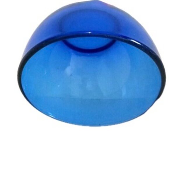 Cobalt Blue Glass Bowl 6"w 2.5"d Mexico Decorative Serveware - Picture 5 of 6